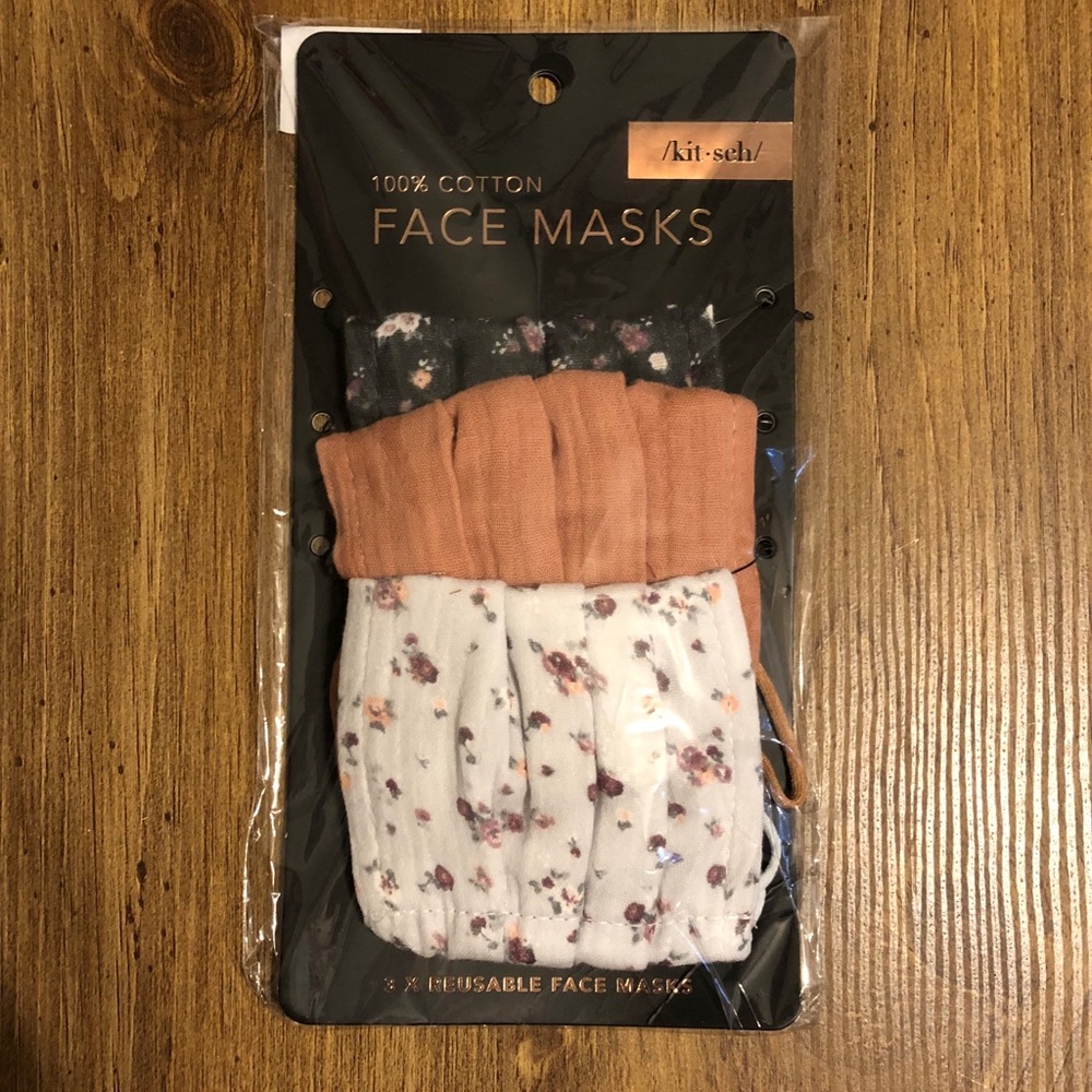 100% Cotton Face Masks - Pack of 3